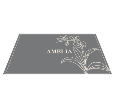 Elegant Floral Personalized custom floor mat - TenStickers