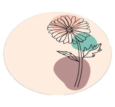 Daisy flower nature line art design flower rug - TenStickers