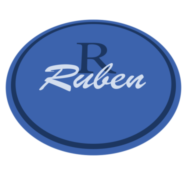 Blue background with initial personalised vinyl rug - TenStickers
