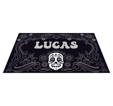Skull design with name halloween rugs - TenStickers