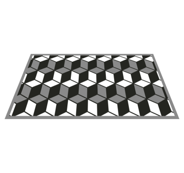 Black white and grey geometric shape carpet - TenStickers