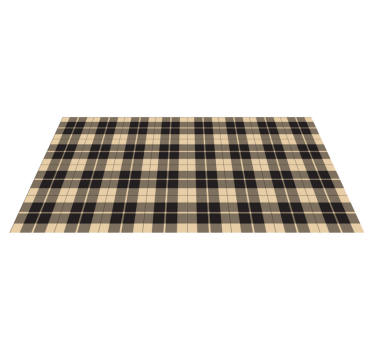 Beige and black plaid pattern rectangular vinyl rug - TenStickers