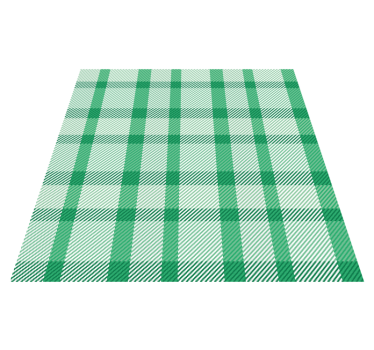 Green and white plaid pattern square rug - TenStickers