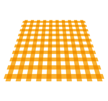 Orange checkered motif kitchen vinyl mat - TenStickers