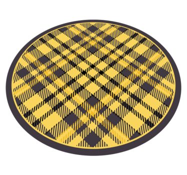 Yellow checkered kitchen vinyl mat - TenStickers