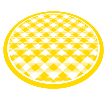 White and yellow patterned squares circular mat - TenStickers