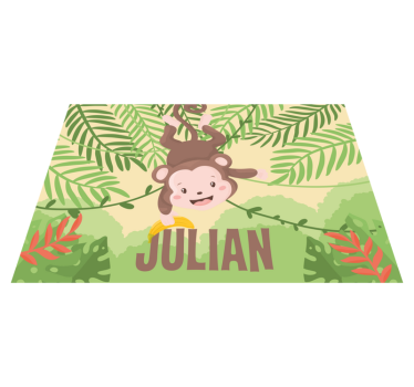 Playful Monkey Theme custom floor mat - TenStickers