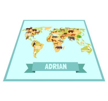 Fauna design with name custom floor mat - TenStickers