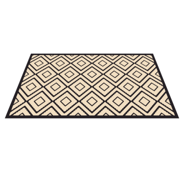 Gray and beige geometric pattern vinyl rug - TenStickers