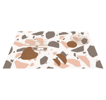 Abstract terrazzo shapes texture rug - TenStickers