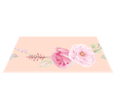 Blush Pink Blooms floral rug - TenStickers