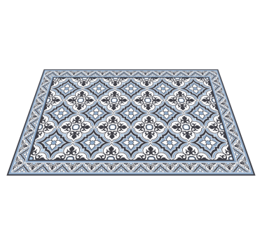 FLORAL GEO PATTERN marble rug - TenStickers