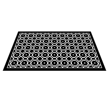 Black white little squares pattern tile vinyl rug - TenStickers