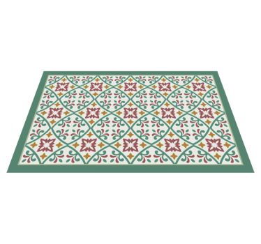Elegant floral mosaic kitchen mat - TenStickers