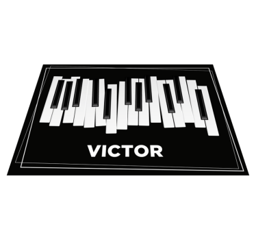 Piano Keyboard Personalized custom floor mat - TenStickers