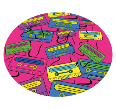 Kids rug vivid cassette tapes design - TenStickers