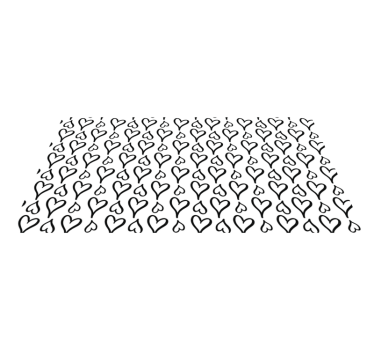 Texture rug with black heart design - TenStickers