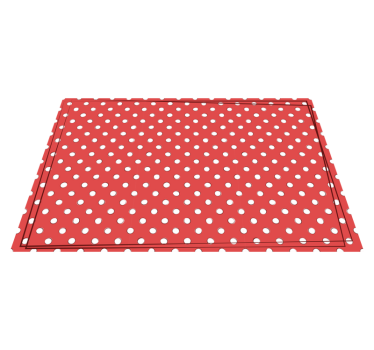 Red Polka Dots wood effect rug - TenStickers