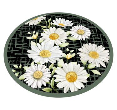 White Daisy Arrangement floral rug - TenStickers