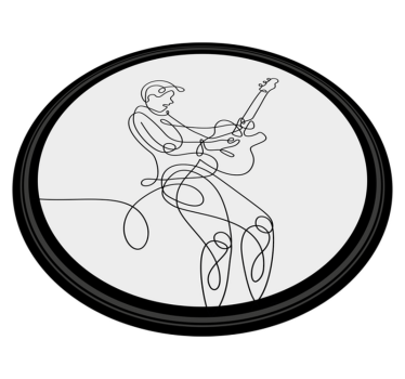 Line Art Musician texture rug - TenStickers