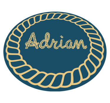 Circular nautical name kids rug - TenStickers