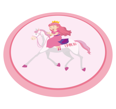Custom princess on unicorn kids rug - TenStickers