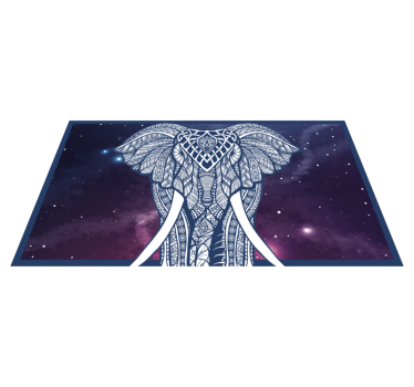 Intricate Elephant Artwork custom floor mat - TenStickers