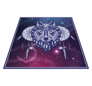 Wolf dreamcatcher motif bedroom carpet - TenStickers