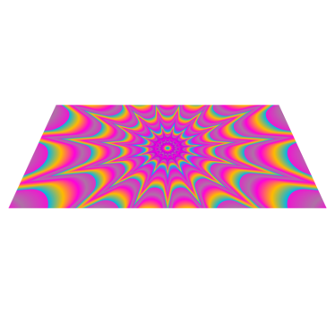 Psychedelic optical retro star rectangular jute rug - TenStickers