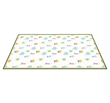 Colorful fishes on white background kids vinyl carpet - TenStickers