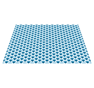Blue tones fish scales bathroom vinyl flooring - TenStickers