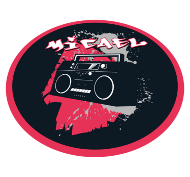 Retro Boombox Theme custom floor mat - TenStickers