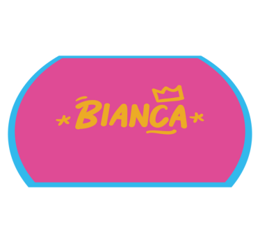 Blue bordered rug with name custom floor mat - TenStickers