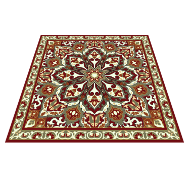 Handcrafted floral ethnic design vinyl rug - TenStickers