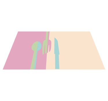 Stylish Utensil Silhouettes kitchen mat - TenStickers