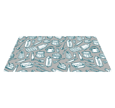 Cooking Utensils Pattern kitchen vinyl mat - TenStickers