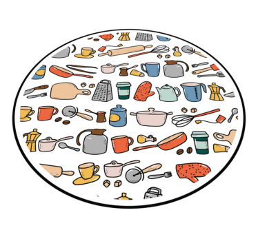Culinary Tools Collection kitchen mat - TenStickers