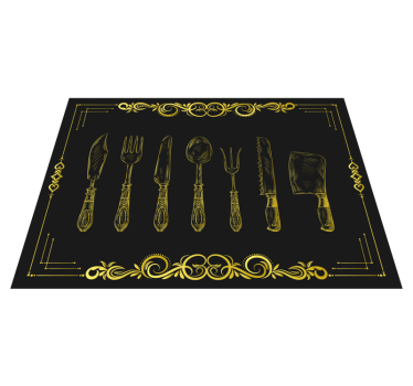 Kitchen vinyl mat with kitchen utensils design - TenStickers
