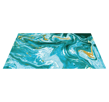 Swirling Aqua Elegance marble rug - TenStickers
