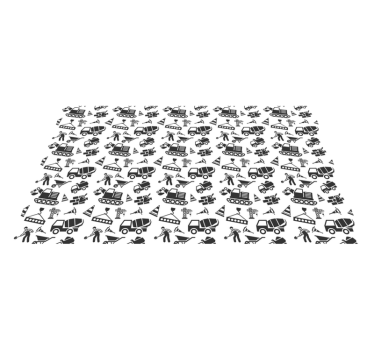 Construction Vehicles Play game rug - TenStickers