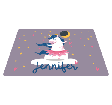 Custom dancing unicorn kids rug - TenStickers