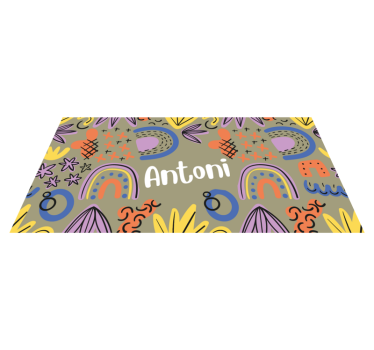 Colorful rainbow patterns kids rug - TenStickers