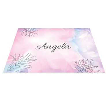 Floral custom name bedroom carpet - TenStickers