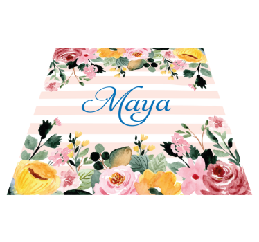 Floral personalisation bedroom carpet - TenStickers
