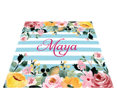 Custom botanical design bedroom carpet - TenStickers
