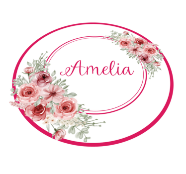Floral monogram with name bedroom carpet - TenStickers