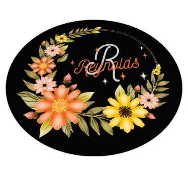 Crown floral name bedroom carpet - TenStickers
