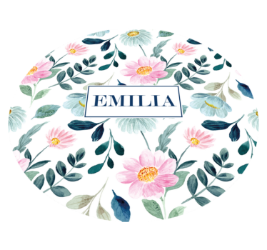Pink and green luxury design flower rug - TenStickers