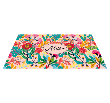 Floral custom design bedroom carpet - TenStickers