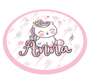Baby unicorn with name kids rug - TenStickers